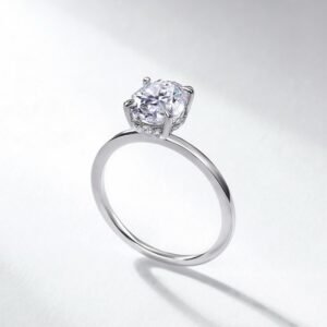 Hot pick pigeon egg radiant moissanite ring S925 silver colorful diamond ring simple fashion proposal engagement ring