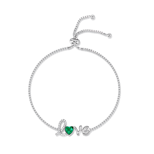 love cultivate emerald bracelet S925 silver full set love colorful treasure hand jewelry light luxury noble - Image 2