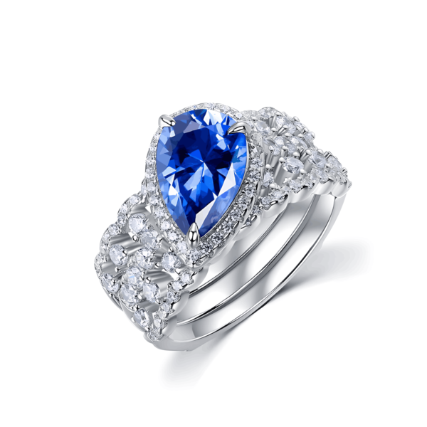 Light Luxury Cultured Emerald Combo Ring Women S925 Silver Setting Cultured Colored Treasure Ring Atmosphere - Image 3