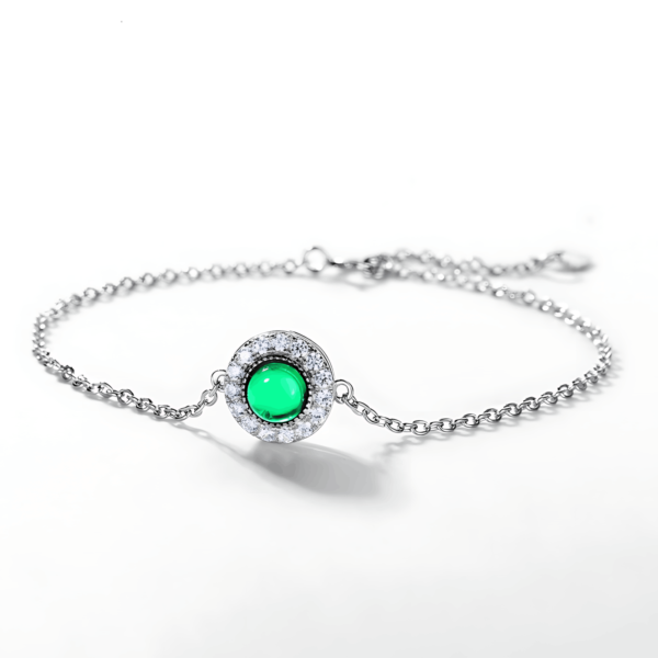 S925 Silver Cultivated Emerald Bracelet Girls Niche Design Premium Hand Jewelry Valentine's Day Gift - Image 3