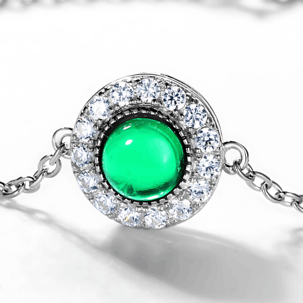 S925 Silver Cultivated Emerald Bracelet Girls Niche Design Premium Hand Jewelry Valentine's Day Gift - Image 4