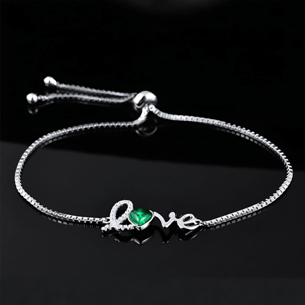 love cultivate emerald bracelet S925 silver full set love colorful treasure hand jewelry light luxury noble - Image 5