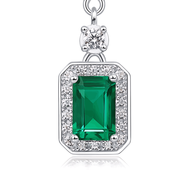 Cultivate emerald earrings female S925 silver full set colorful treasure senior sense earrings retro light luxury - Image 5