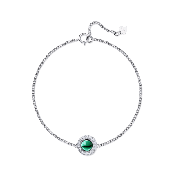 S925 Silver Cultivated Emerald Bracelet Girls Niche Design Premium Hand Jewelry Valentine's Day Gift