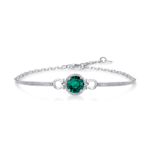 Summer light luxury vintage S925 silver inlaid cultivation emerald bracelet cultivation colorful treasure simple and versatile
