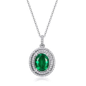 S925 Silver Cultured Emerald Pendant Vintage Style Pendant High End Silver Jewelry Amazon