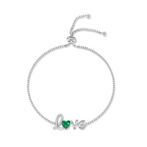 love cultivate emerald bracelet S925 silver full set love colorful treasure hand jewelry light luxury noble