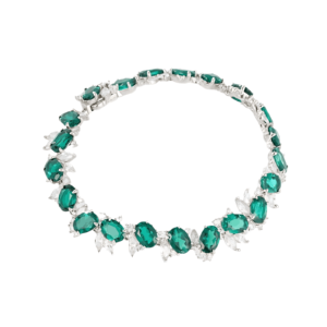 Hot pick light luxury luxury cultivated emerald bracelet women S925 silver inlaid cultivated colorful treasure bracelet wind