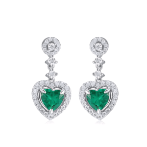 Love Nurture Emerald Earrings S925 Silver Claw Set Vintage Colorful Earrings Stud Earrings Light Luxury