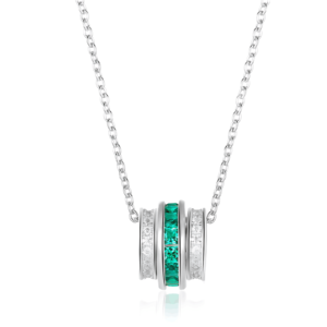 S925 silver cultivated emerald necklace lutong pendant Netflix pop models