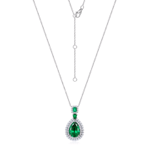Cultivate Emerald Necklace S925 Silver Collarbone Chain Vintage Light Luxury Style