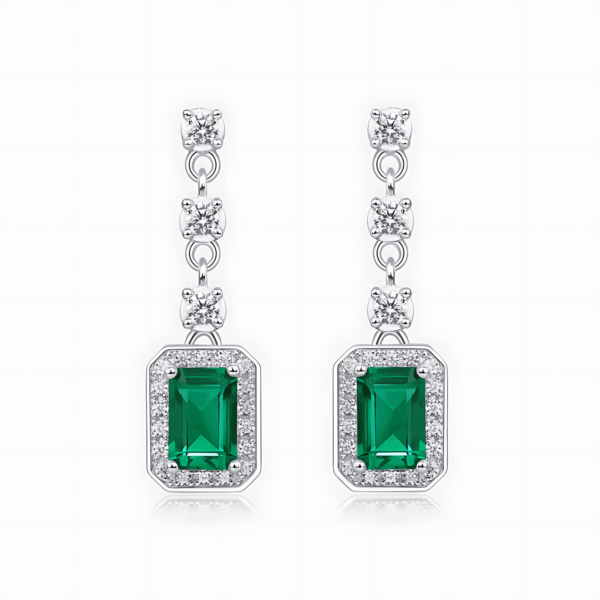 Cultivate emerald earrings female S925 silver full set colorful treasure senior sense earrings retro light luxury - Image 7