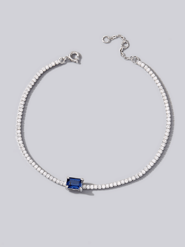 Simple S925 silver vintage bracelet women inlay cultivated emerald hand jewelry