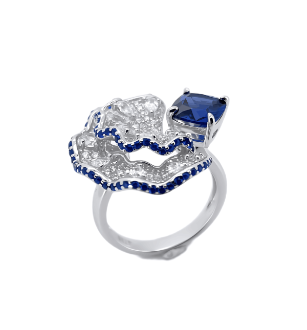 Light Luxury Fan Set Cultivated Emerald Ring S925 Silver with Cultivated Colored Treasure Open Ring Exaggerated - Image 5
