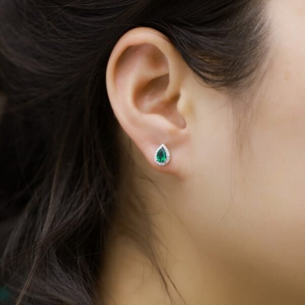 Simple light luxury drop earrings female S925 silver inlaid cultivation colorful treasure personalized earrings spot customization - Image 2