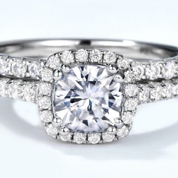 Tanabata new S925 silver moissanite ring female luxury group set finger ring noble and elegant charming style - Image 2