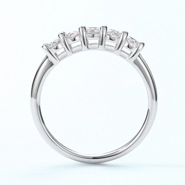 New S925 silver moissanite ring female single row group inlaid finger ring fashionable and elegant high-level feeling - Image 2