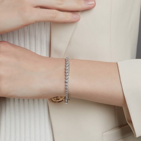 S925 silver moissanite bracelet female single row full set full diamond moissan hand jewelry wind light luxury fashion - Image 2