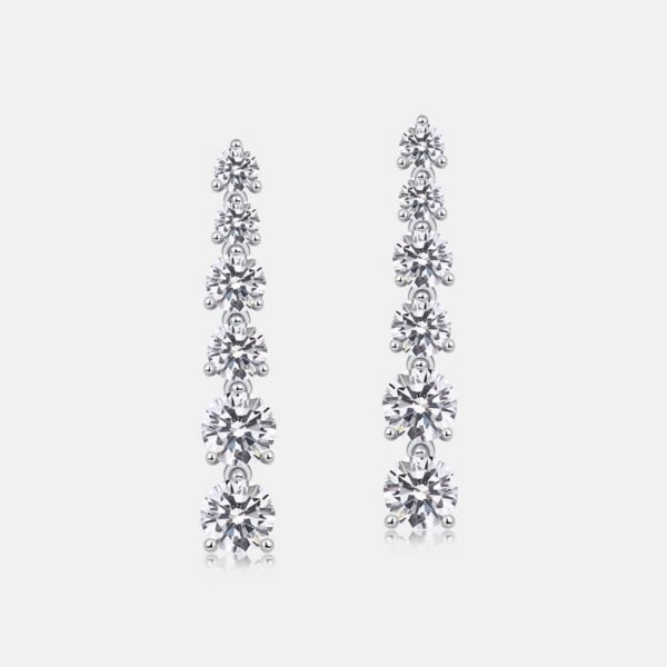 Moissanite long earrings S925 sterling silver full set moissan earrings wind light luxury fashion - Image 2