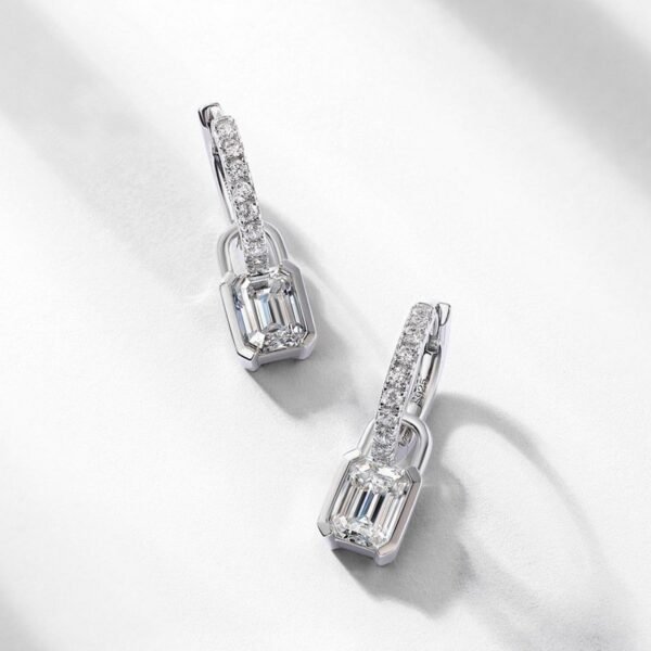S925 silver moissanite earrings with diamonds radiant earrings light luxury fashion minimalist niche versatile - Image 2