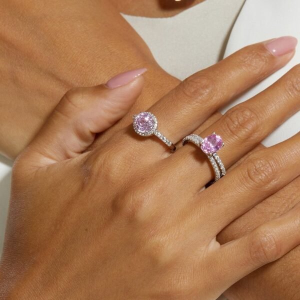 Pigeon egg colorful treasure ring female S925 silver millennium rose cut color zirconium engagement finger ring fashion simple - Image 2