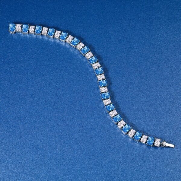 New S925 silver ice flower cut high carbon diamond bracelet light luxury ins niche design new year gift - Image 2