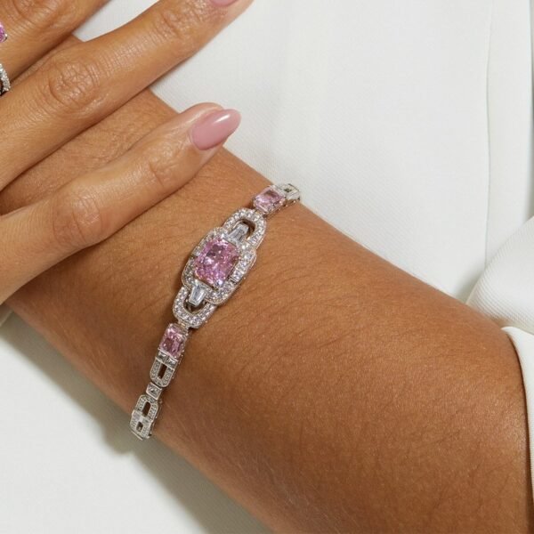Spring S925 silver bracelet female ice flower cut high carbon diamond light luxury hand jewelry exquisite fashion simple holiday gift - Image 2