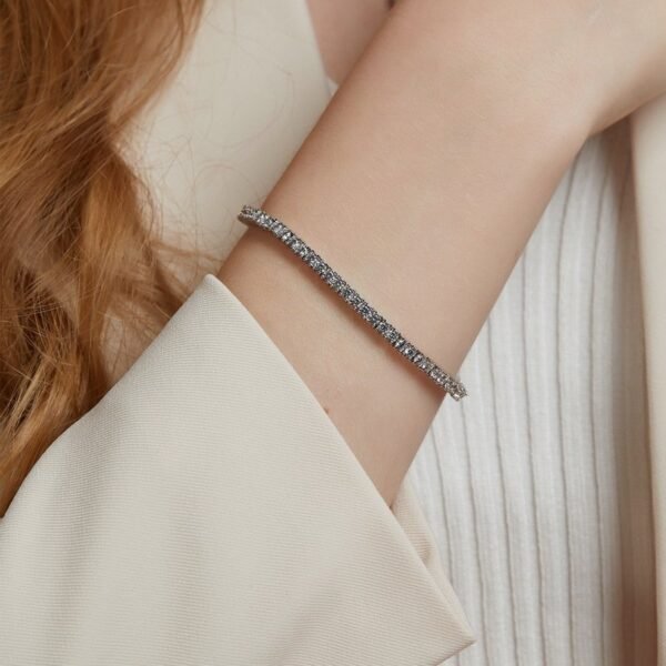 S925 silver ice flower cut high carbon diamond bracelet women's slender show models light luxury niche exquisite - Image 2