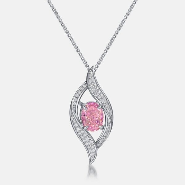 S925 Silver Pendant Ice Flower Cut High Carbon Diamond Necklace Fashion - Image 2