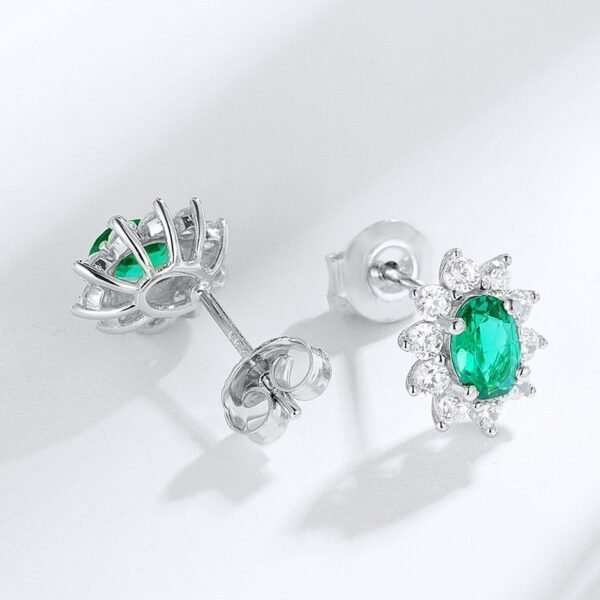 Cultivate emerald earrings S925 silver earrings female temperament niche design jewelry - Image 3