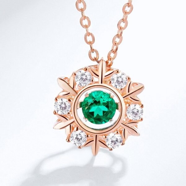 Light Luxury Niche S925 Silver Necklace Cultured Emerald Gemstone Necklace for Women - Image 2