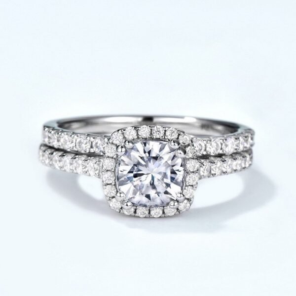 Tanabata new S925 silver moissanite ring female luxury group set finger ring noble and elegant charming style - Image 3