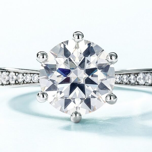 Pigeon egg radiant moissanite ring female S925 silver six claws set moissanite diamond ring engagement proposal ring - Image 3