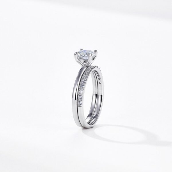 One carat moissanite ring women S925 silver with full diamonds combination ring fashion customized - Image 3