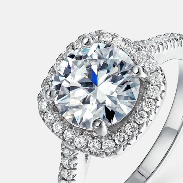 Hot Pick Classic Square Wrap Moissanite Ring S925 Sterling Silver Luxury Couple Proposal Engagement Ring Light Luxury Fashion - Image 3