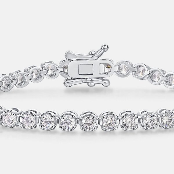 S925 sterling silver moissanite bracelet female single row around set full of diamonds hand jewelry simple fashion personality - Image 3