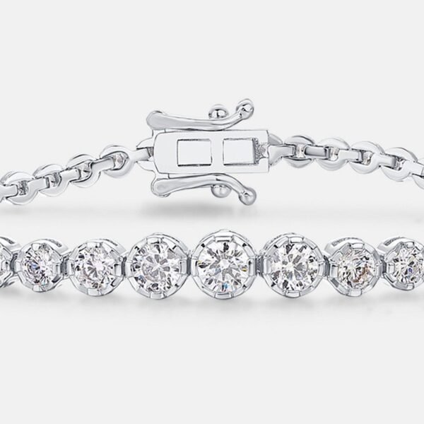 S925 silver moissanite bracelet female single row full set full diamond moissan hand jewelry wind light luxury fashion - Image 3
