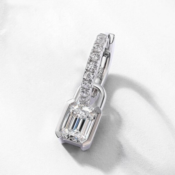 S925 silver moissanite earrings with diamonds radiant earrings light luxury fashion minimalist niche versatile - Image 3