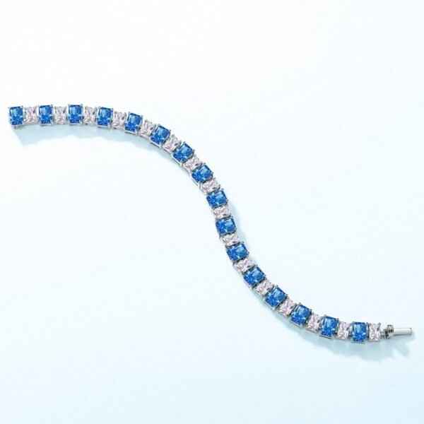 New S925 silver ice flower cut high carbon diamond bracelet light luxury ins niche design new year gift - Image 3