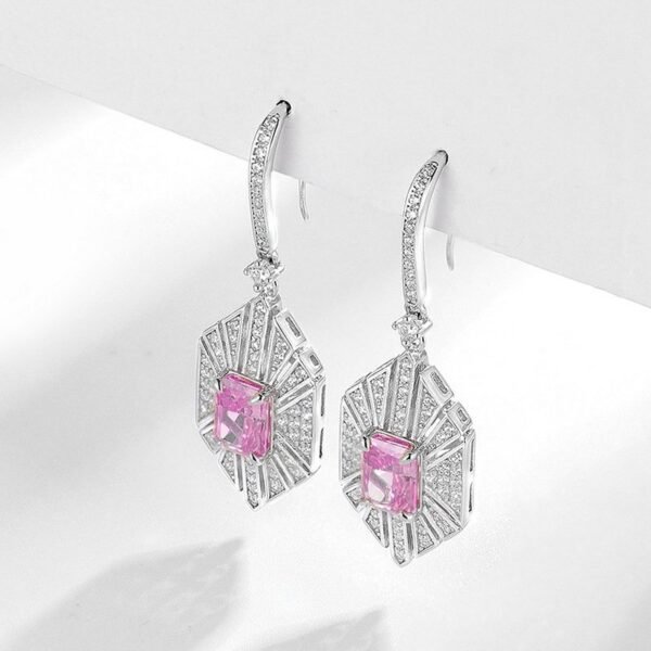 925 Silver 4.2ct Ice Flower Cut Goose Yellow High Carbon Diamond Ear Hooks Luxury Earrings Manufacturer - Image 3