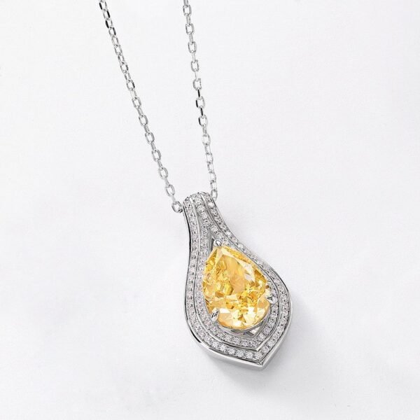 S925 Silver Pendant Ice Flower Cut High Carbon Diamond Necklace Fashion - Image 3