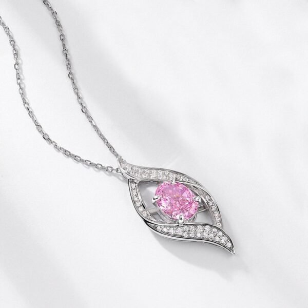 S925 Silver Pendant Ice Flower Cut High Carbon Diamond Necklace Fashion - Image 3