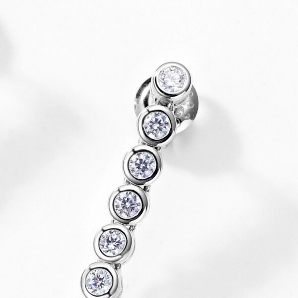S925 silver cultivated emerald earrings female chain design earrings simple noble atmosphere - Image 4