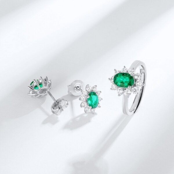 Cultivate emerald earrings S925 silver earrings female temperament niche design jewelry - Image 4