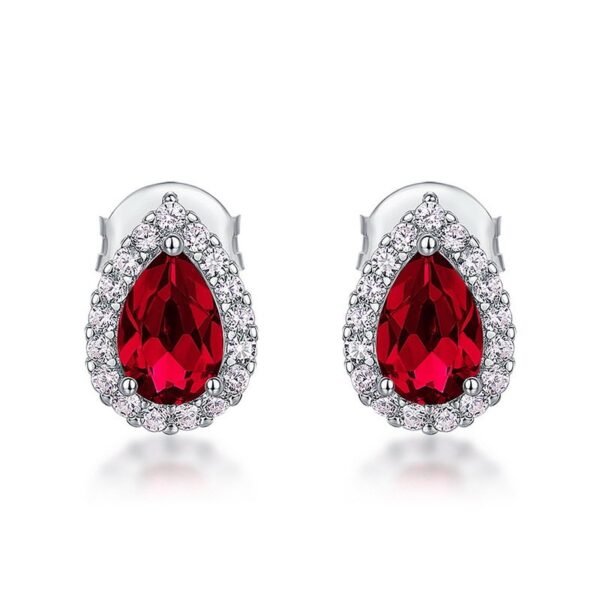 Simple light luxury drop earrings female S925 silver inlaid cultivation colorful treasure personalized earrings spot customization - Image 4
