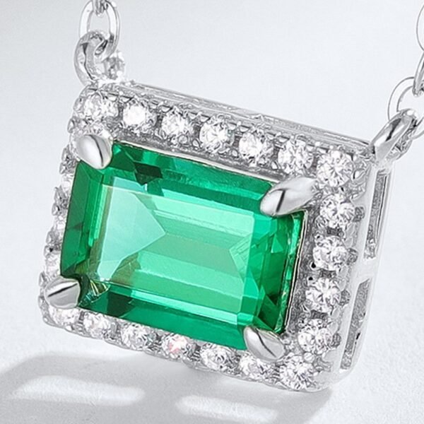 Cultivation emerald pendant S925 silver collarbone necklace hundred fashion necklaces - Image 4