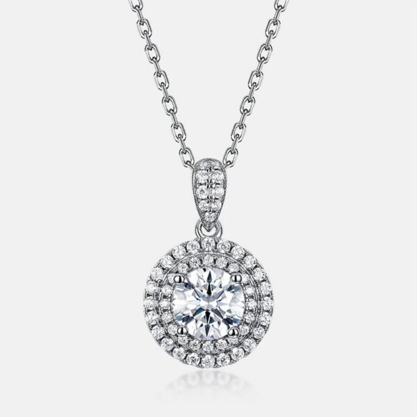 Global Brilliant Moissanite Pendant Necklace S925 Silver Full Set Sparkling Colorful Pendant Light Luxury - Image 4
