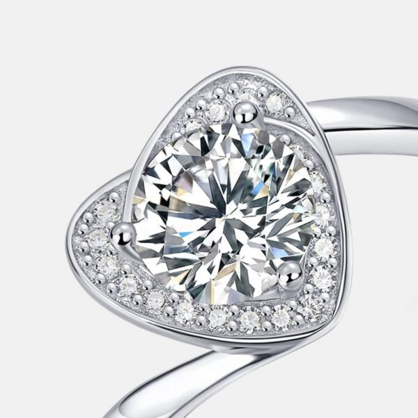 S925 Silver Moissanite Ring Women Fashion Classic Twisted Arm Loving Heart Model Wedding Ring Women - Image 4