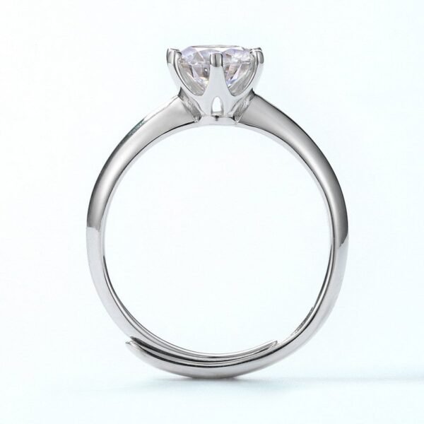 Classic six claw S925 silver moissanite ring women fashion high sense of live finger ring - Image 4