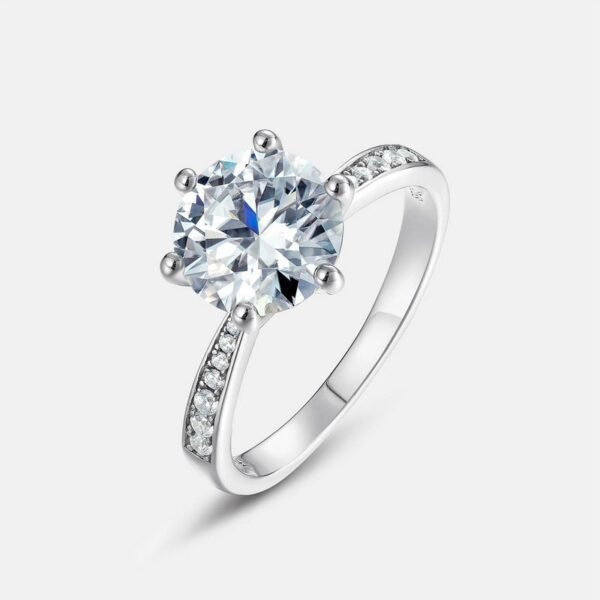 Pigeon egg radiant moissanite ring female S925 silver six claws set moissanite diamond ring engagement proposal ring - Image 4